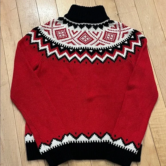 Ralph Lauren Red and Black Nordic Cardigan - Picture 5 of 5